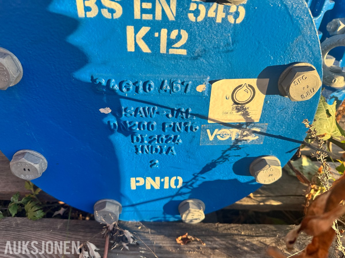 Ventilkryss Ulefos med DN200 Sluser og brannkobling DN150 - PN10