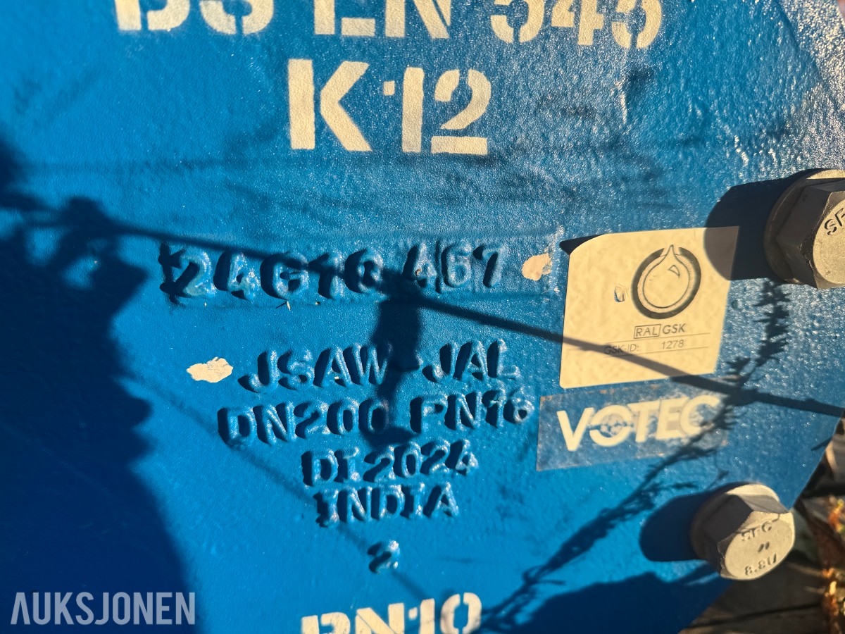 Ventilkryss Ulefos med DN200 Sluser og brannkobling DN150 - PN10