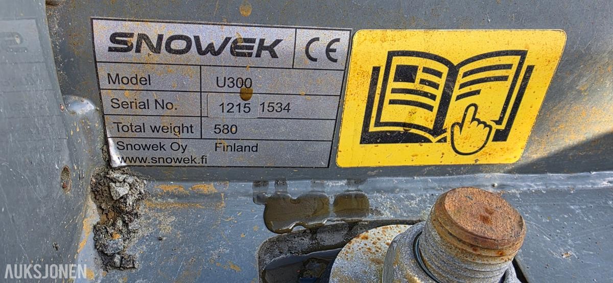 Snowek U300 snøplog / u-plog, Veideman hk. 