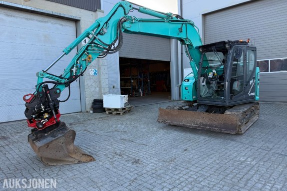 2019 Kobelco SK75SR-7 beltegraver – Rototilt R3 – 6096 timer – sentralsmøring -  3 skuffer