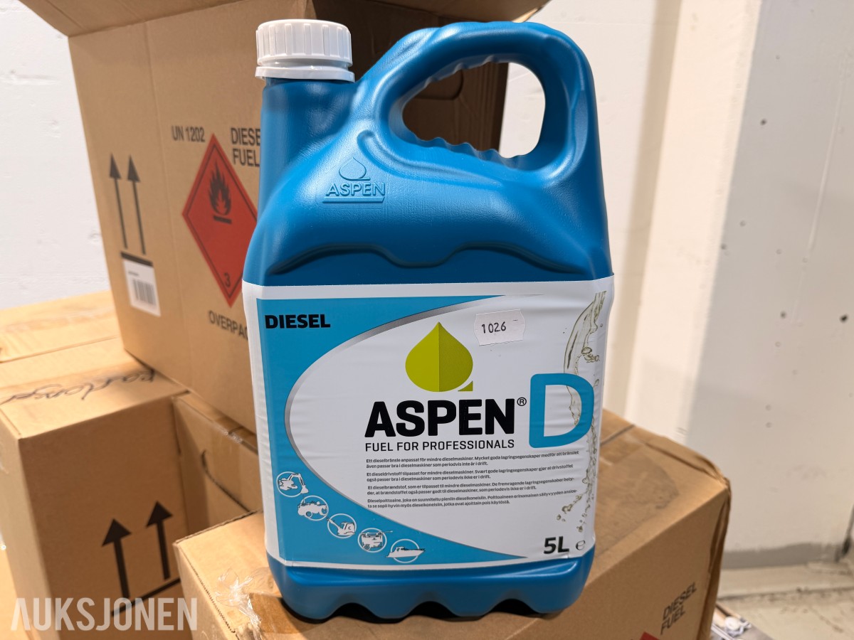 150 liter Aspen D diesel på 30 kanner à 5 L