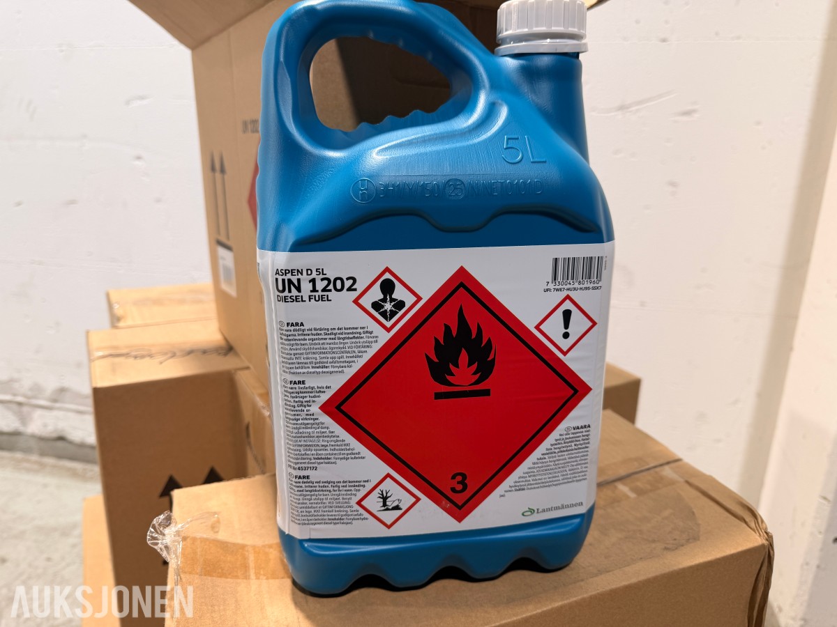 150 liter Aspen D diesel på 30 kanner à 5 L