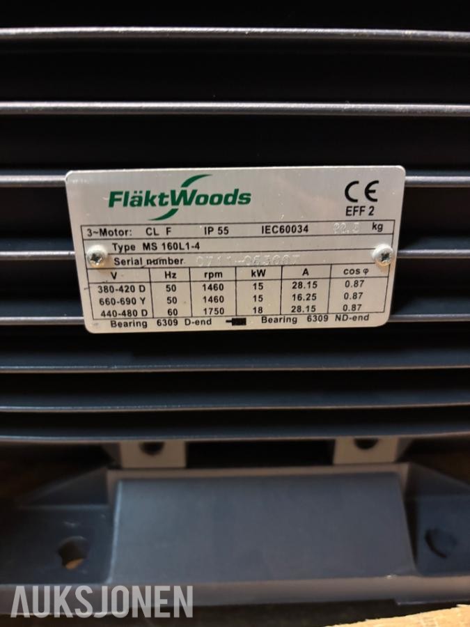 Diverse elektromotorer ABB, FläktWoods, Lönne og ASEA