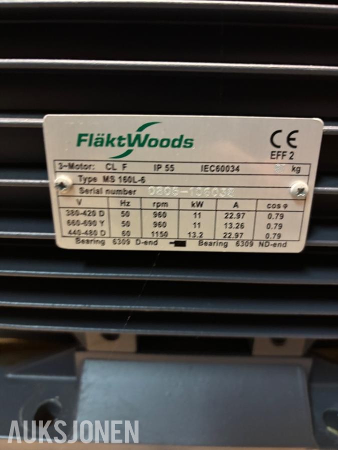 Diverse elektromotorer ABB, FläktWoods, Lönne og ASEA