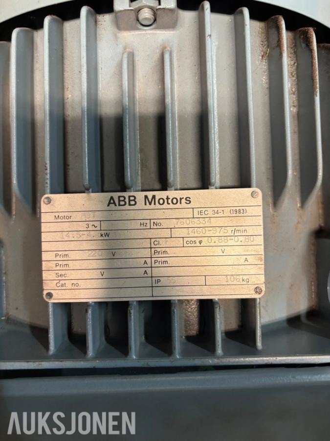 Diverse elektromotorer ABB, FläktWoods, Lönne og ASEA