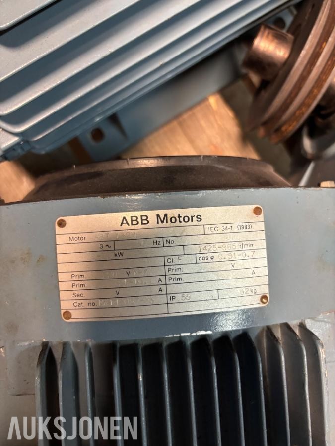 Diverse elektromotorer ABB, FläktWoods, Lönne og ASEA