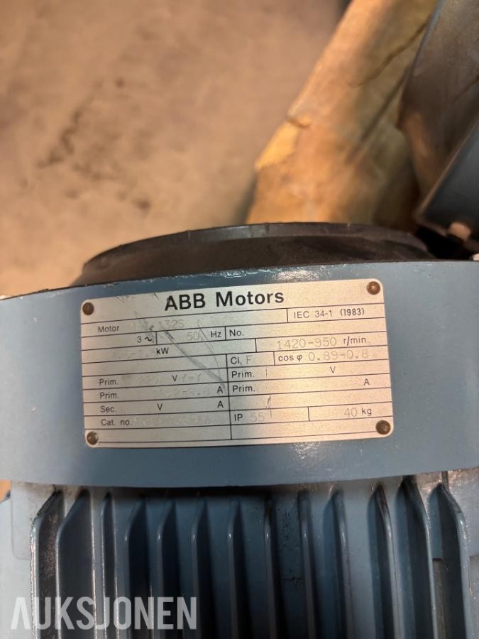 Diverse elektromotorer ABB, FläktWoods, Lönne og ASEA
