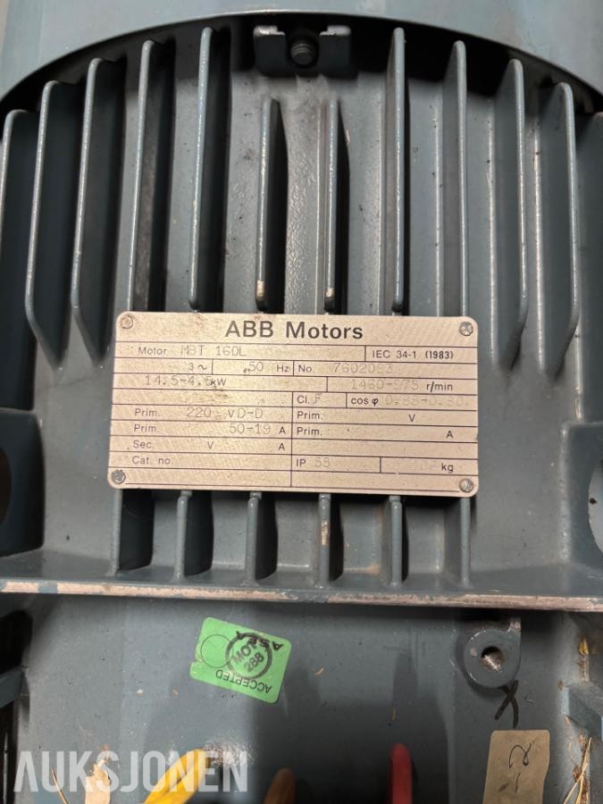 Diverse elektromotorer ABB, FläktWoods, Lönne og ASEA