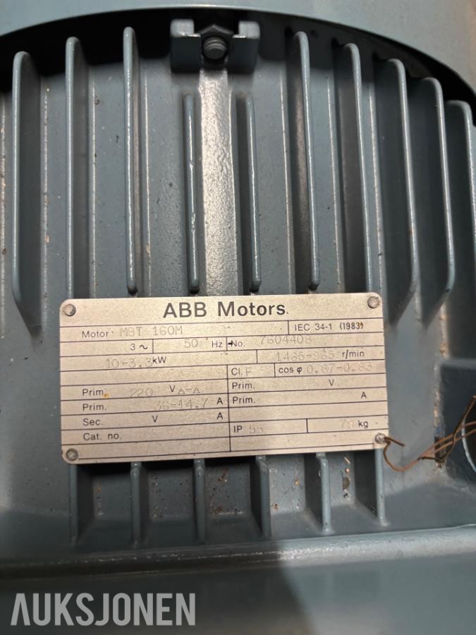 Diverse elektromotorer ABB, FläktWoods, Lönne og ASEA