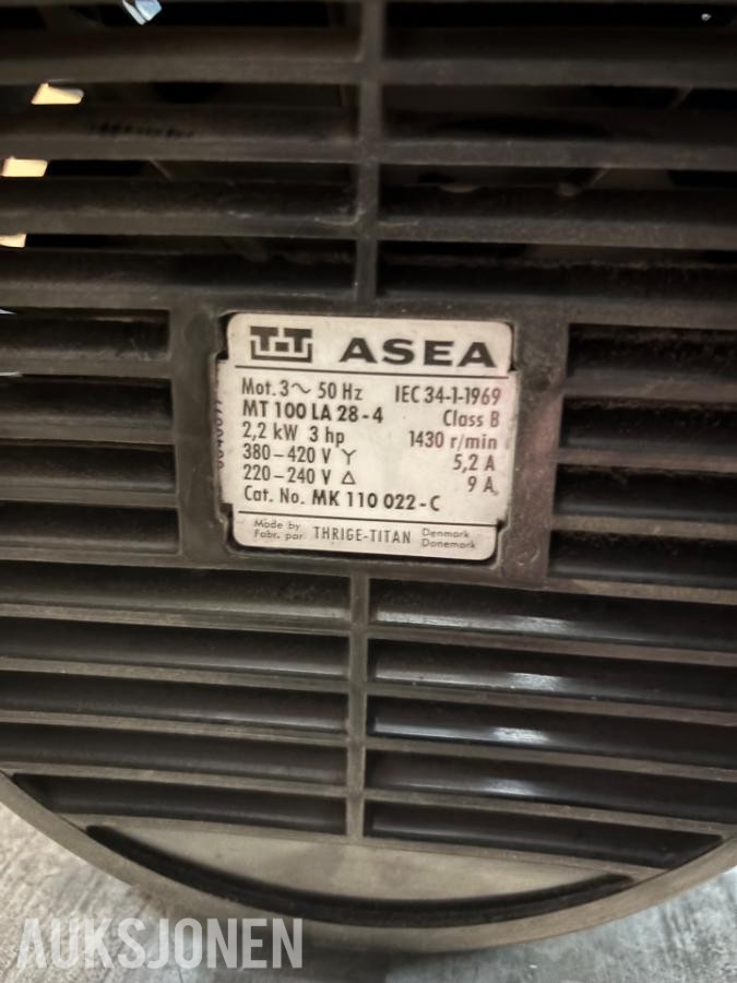 Diverse elektromotorer ABB, FläktWoods, Lönne og ASEA