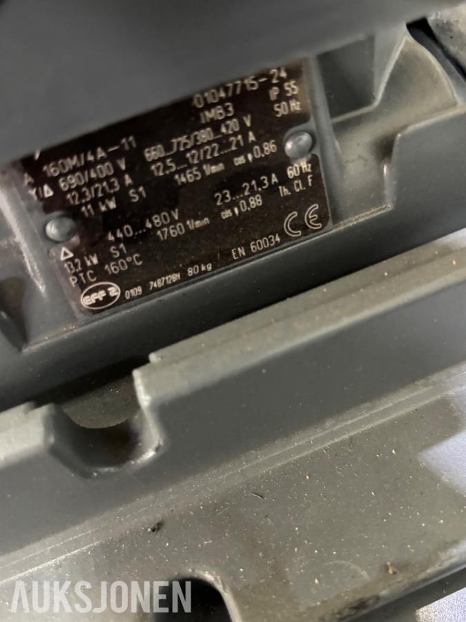 Diverse elektromotorer ABB, FläktWoods, Lönne og ASEA