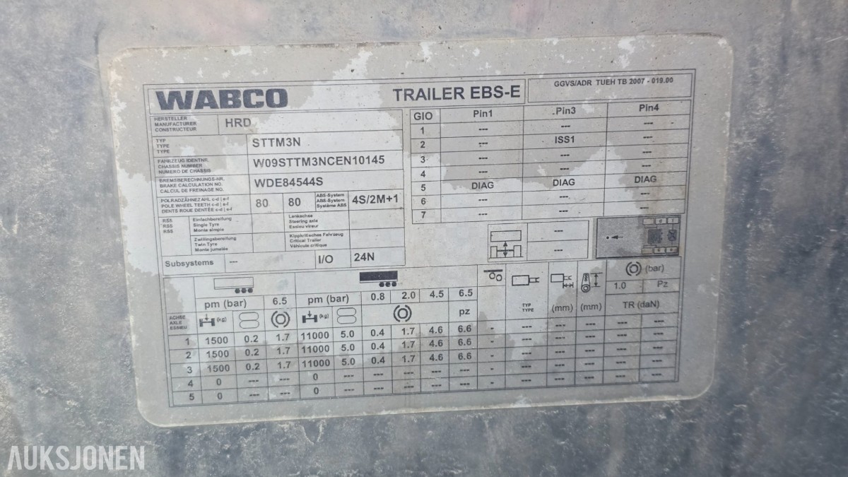 2013 HRD STTM3N 3-akslet jumbo semi med uttrekk