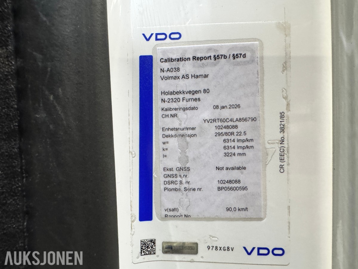 2020 Volvo FH540 tankbil med 15000 liter tank. EURO 6