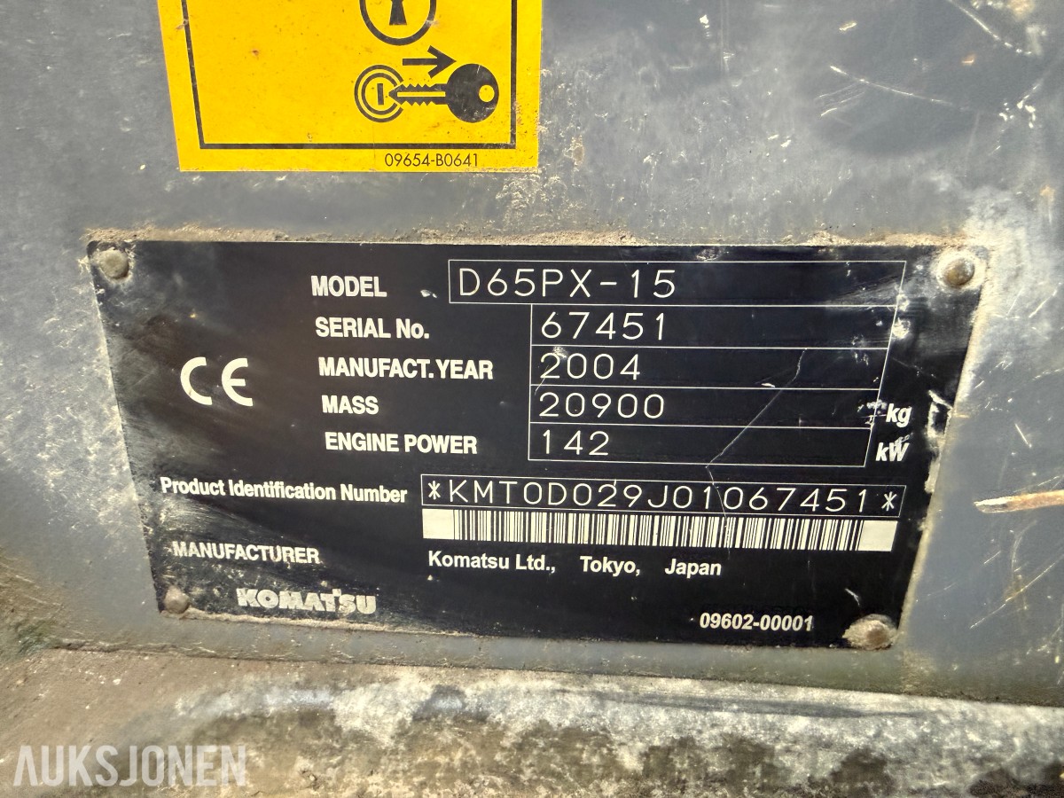 2004 Komatsu D65 PX - 15 bulldoser - reparasjonsobjekt