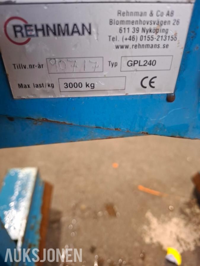 2017 Andre REHNMAN GPL240 Steinklype for trafikkbarrierer.