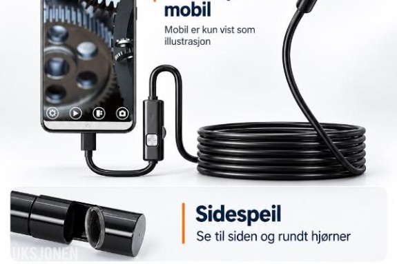 fleksibelt kamera med lys til mobil og PC