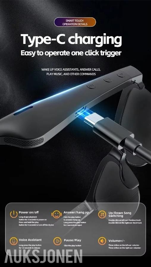 SAMLEPAKKE MED HELE 128 SOLBRILLER, INKLUDERT 10 BLUETOOTHBRILLER