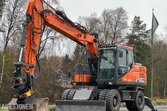 2016 Doosan DX170W-5 hjulgraver, rototilt, Leica 3D maskinstyring, 9 443 t - SERTIFISERT
