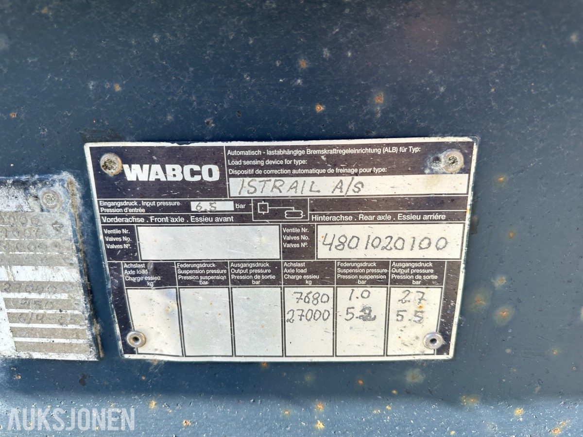 2005 Istrail 3 akslet Dumper tilhenger, 27 000 kg totalvekt