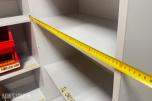 5 stk Lager / materialhyller med innhold