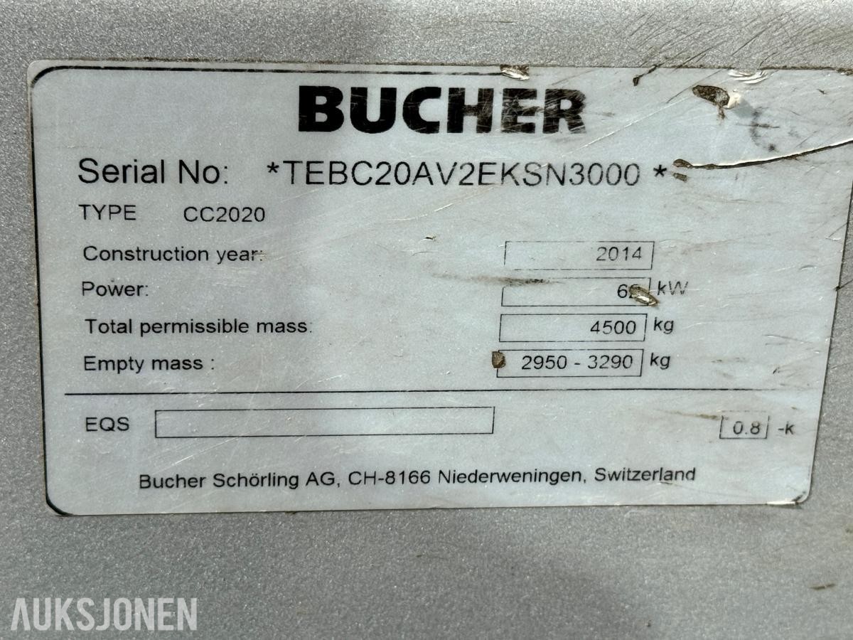 2014 Bucher CC2020 Kostebil, 2544 t - oppsamlingscontainer