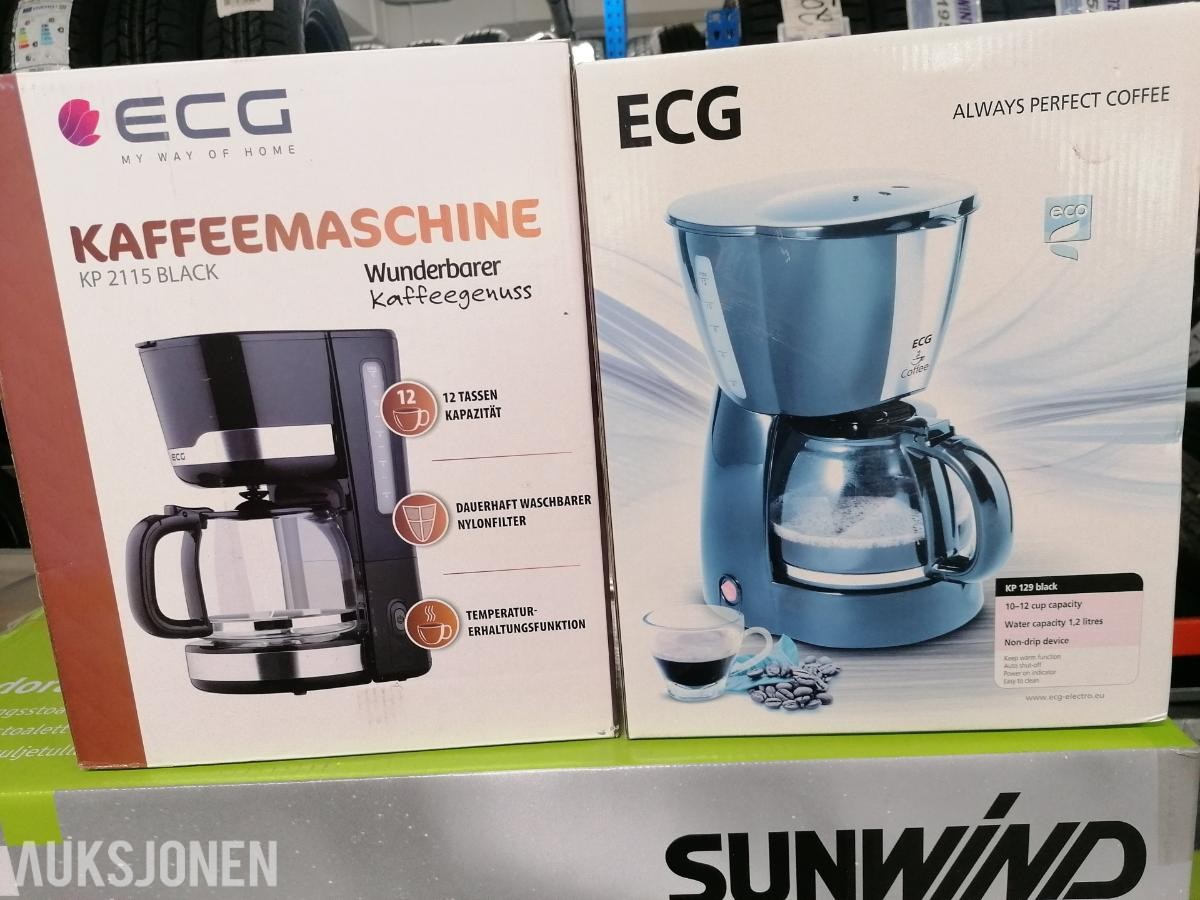 2 stk  Helt nye kaffetraktere fra ECG 