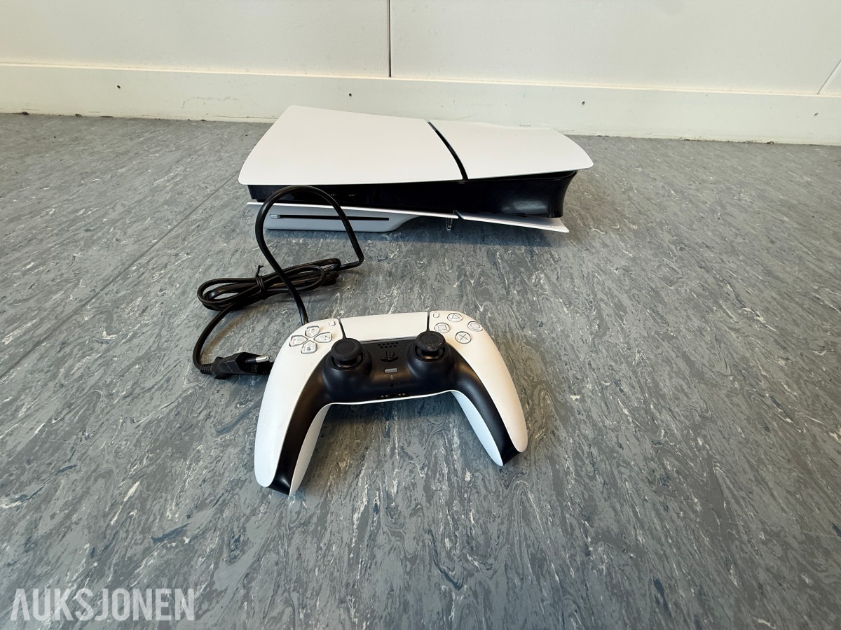Sony PlayStation 5 med kontroller og originalemballasje