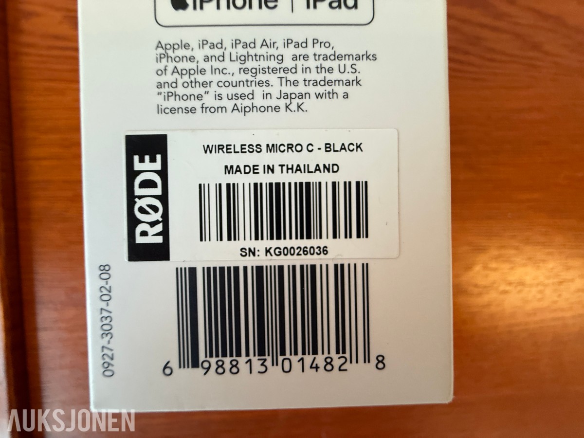 Auksjonstekst – RØDE Wireless Micro trådløst mikrofonsystem USB-C