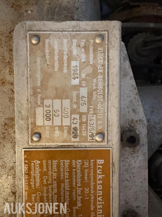 1961 Klockner-Humboldt-Deutz Brannvannspumpe