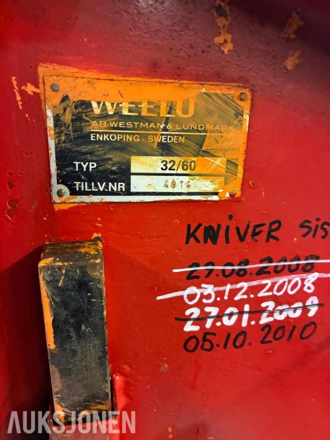 2004 Weelu 32/60 hydraulisk armeringsklipper – 32 mm / 60 tonn