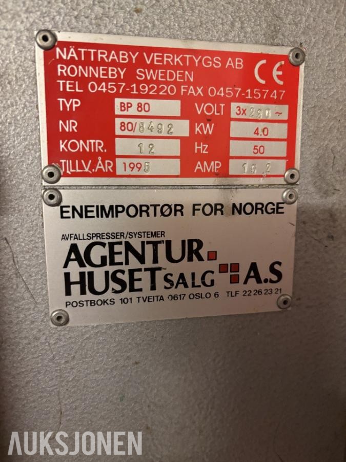 1995 Enviropac Pappresse BP 80 3x230V 4kW