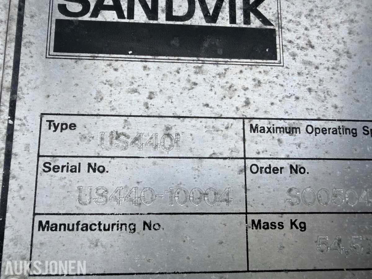 2019 Sandvik US440i mobil Spindelknuser – 1065 timer – radiostyring