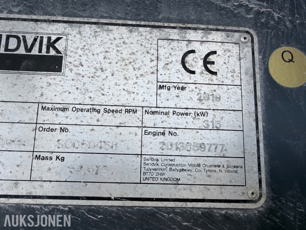 2019 Sandvik US440i mobil Spindelknuser – 1065 timer – radiostyring