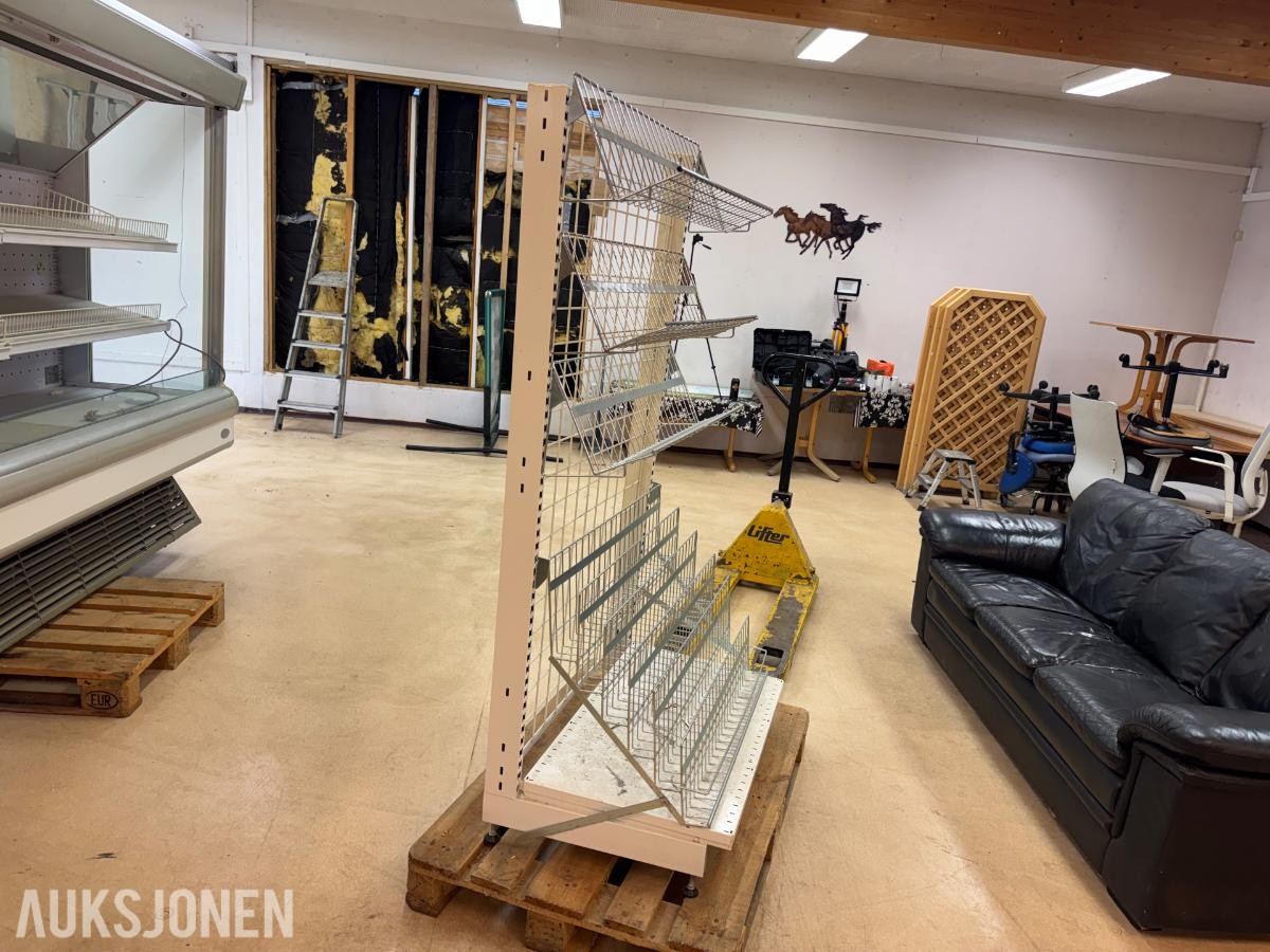 Butikkhylle / varehylle med netting