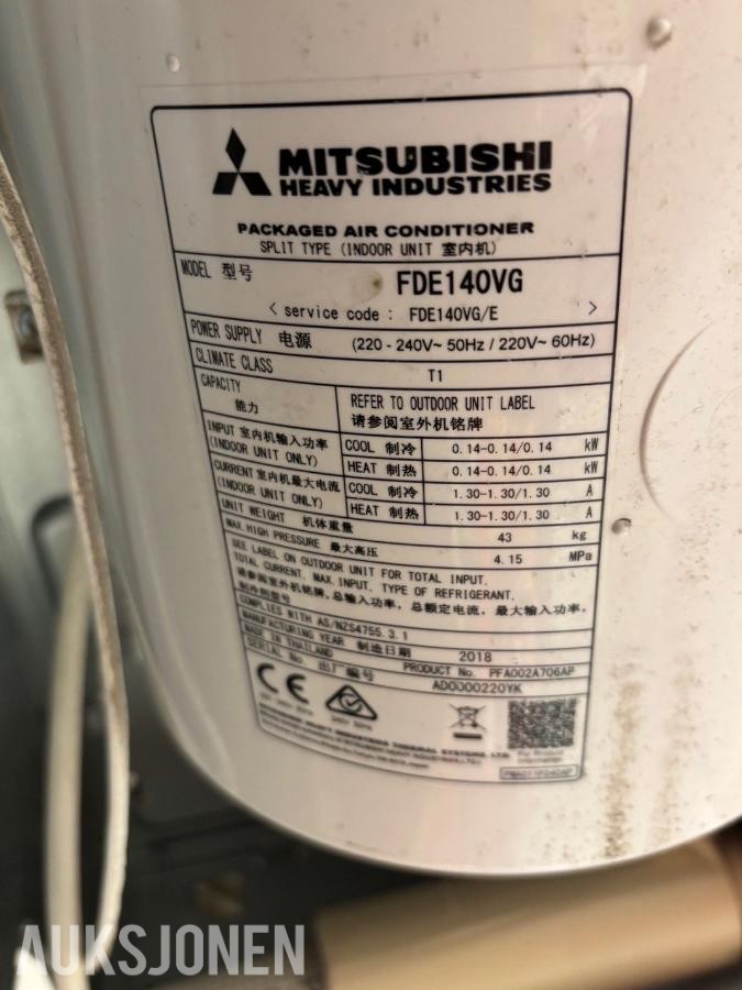 2017 Mitsubishi Air conditioner FDE140VG