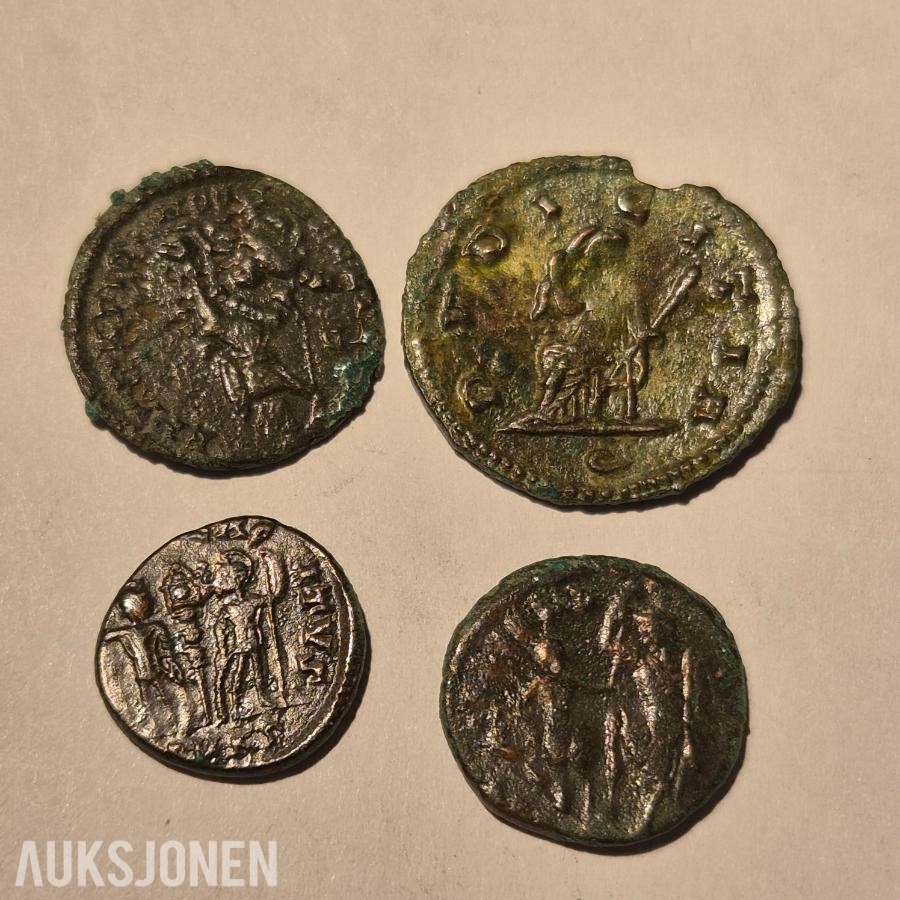 Romerske mynter 4 stk Ca 1700 år gammle *Ingen minstepris*