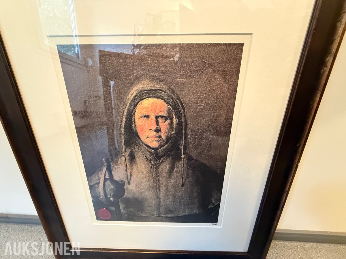Odd Nerdrum – «Selvportrett som polfarer» – signert serigrafi