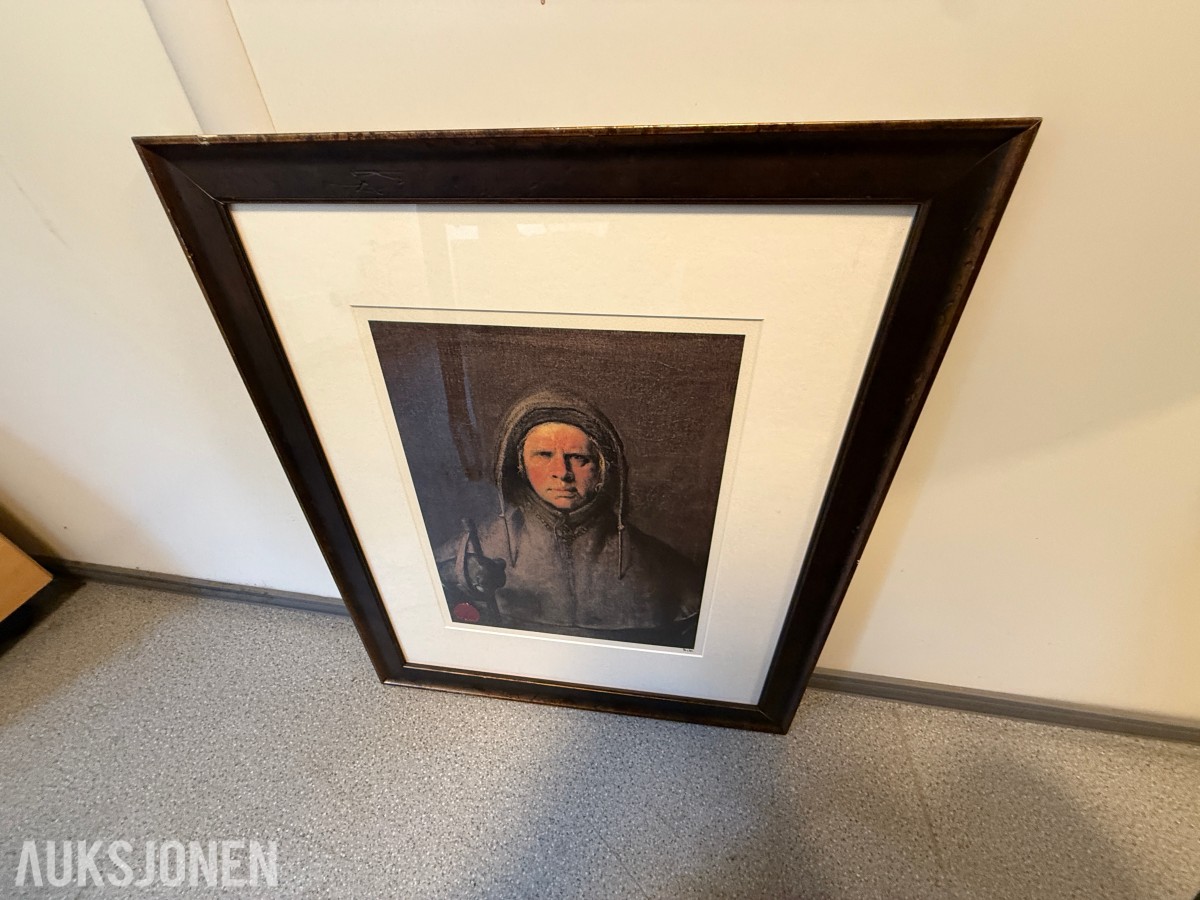 Odd Nerdrum – «Selvportrett som polfarer» – signert serigrafi