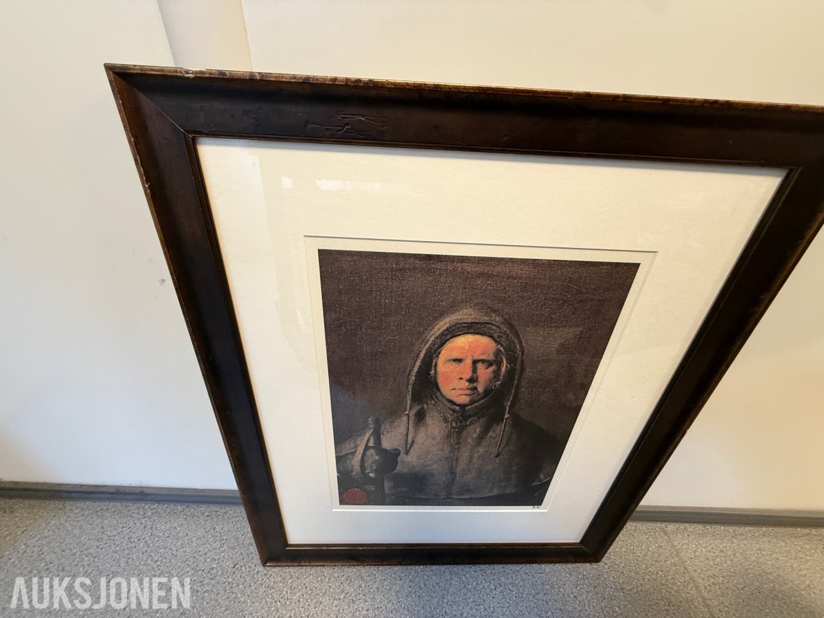 Odd Nerdrum – «Selvportrett som polfarer» – signert serigrafi