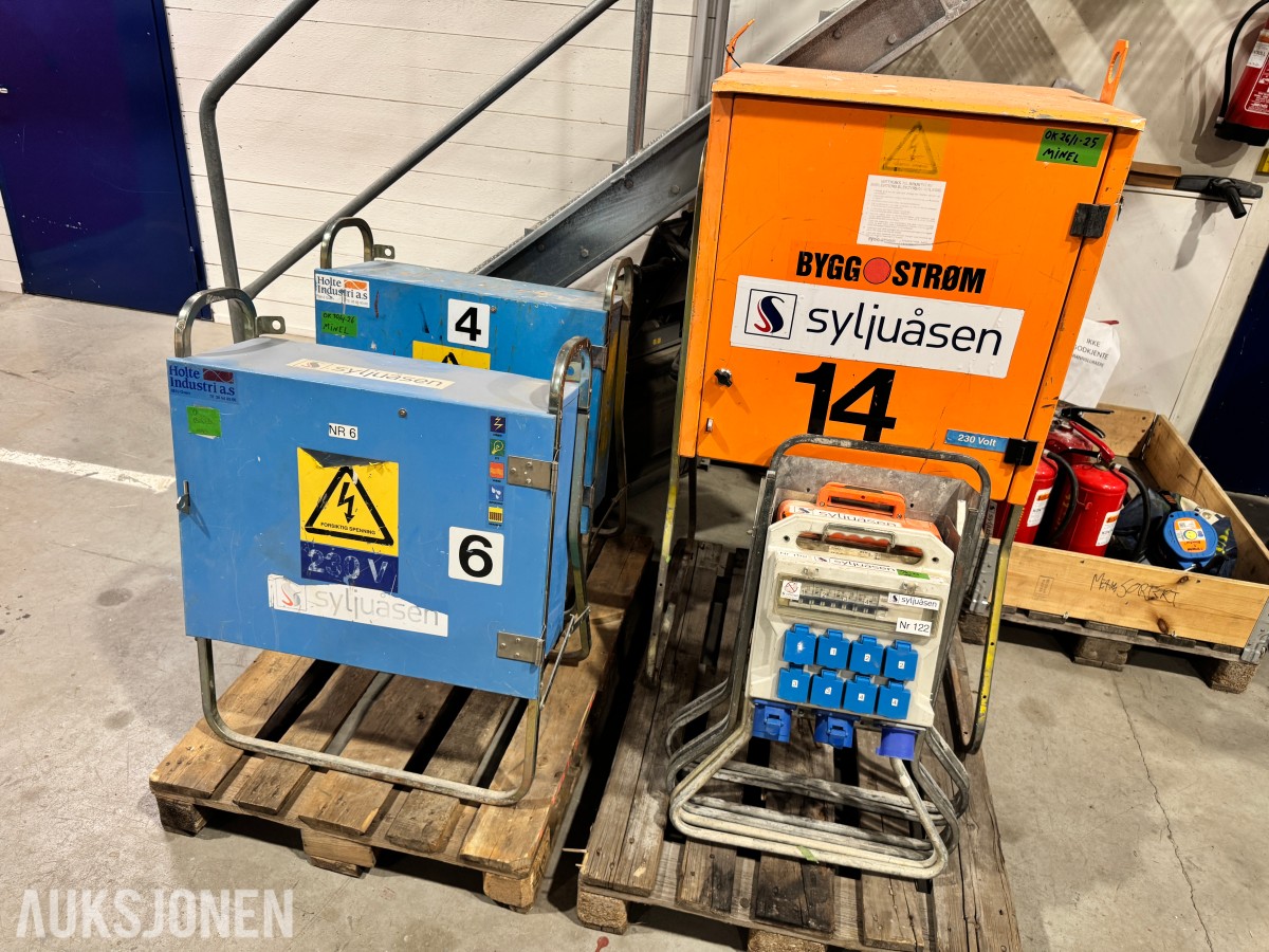 6 stk EL-sentraler byggestrøm skap 230 Volt