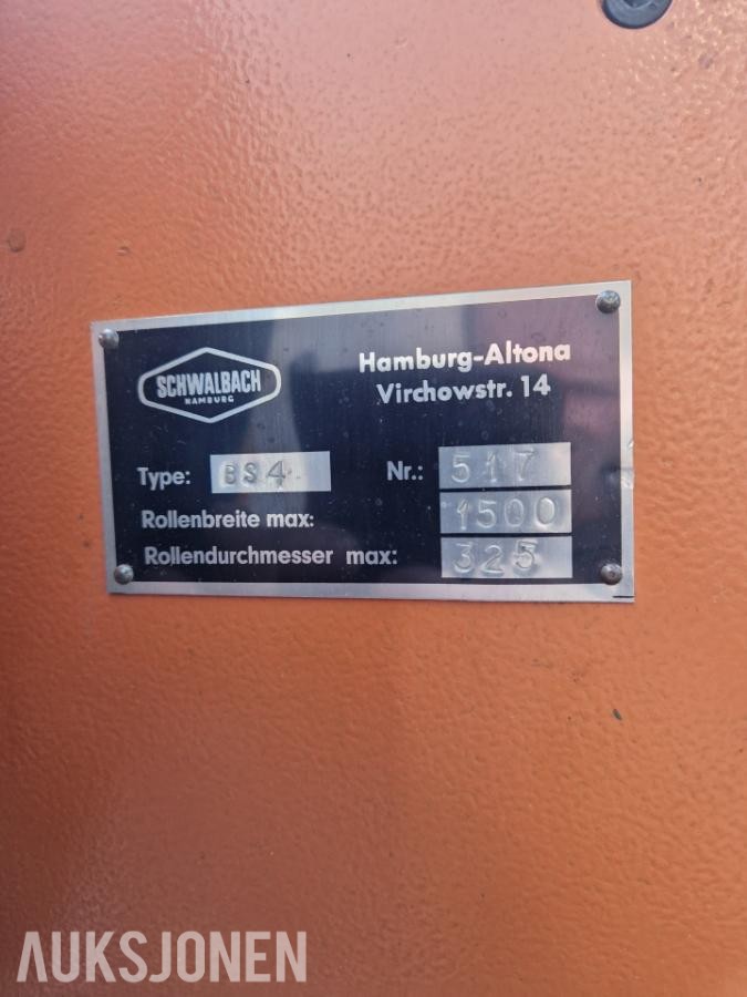 Schwalbach rulleskjære-/omspolingsmaskin – 150 cm rullbredde BS4