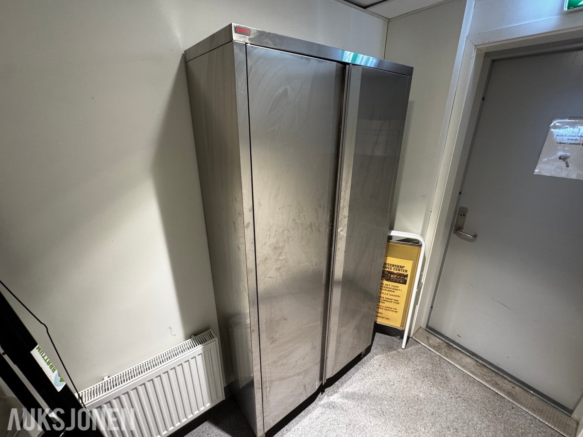 Novameta skap rustfritt stål 100x400x1980 mm med hyller
