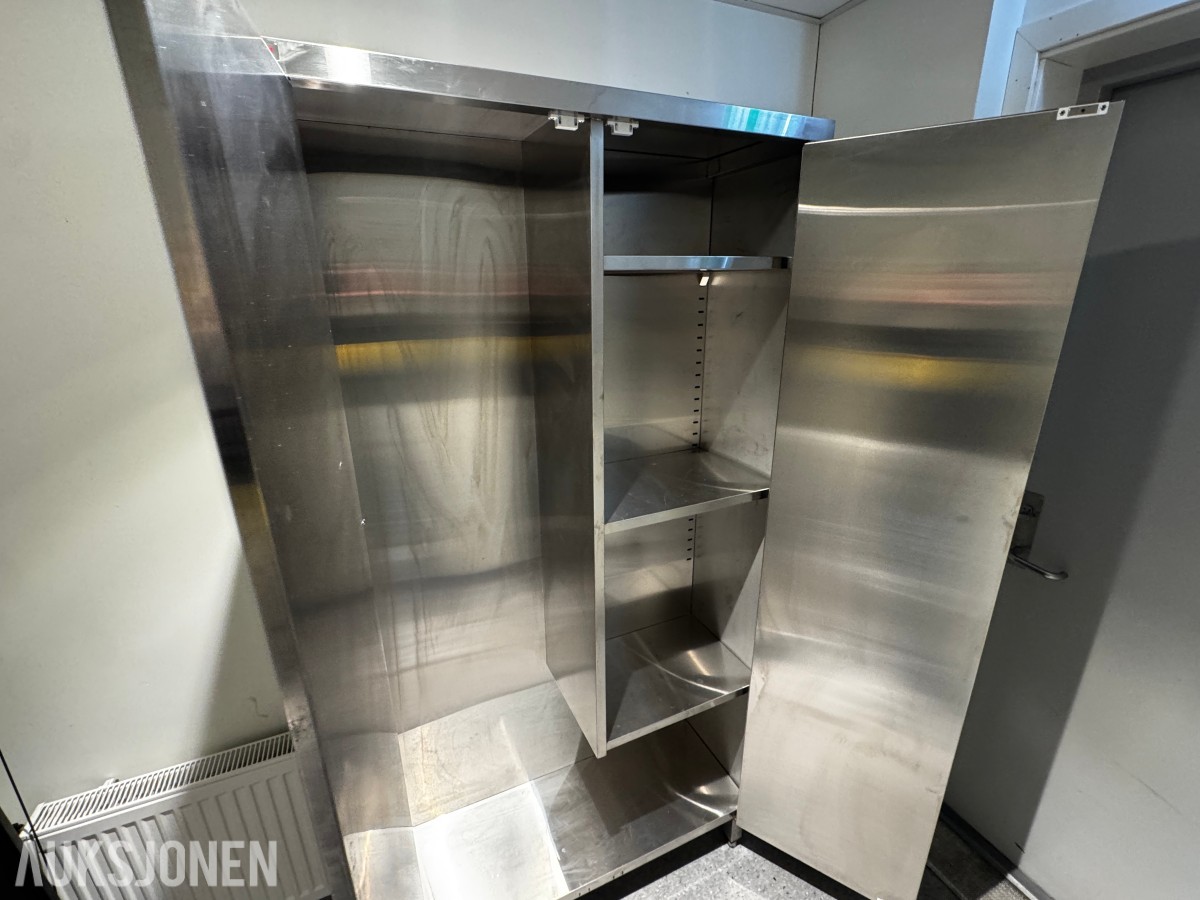 Novameta skap rustfritt stål 100x400x1980 mm med hyller