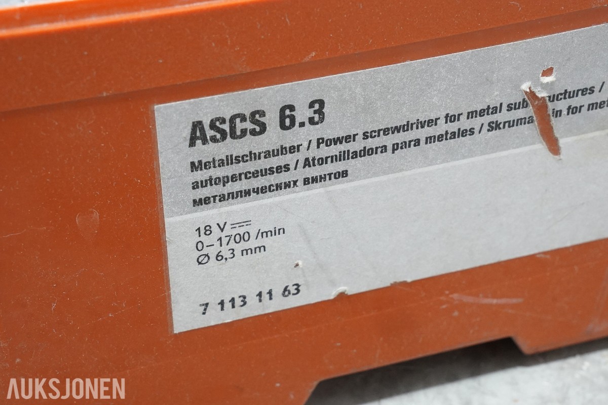 2 stk. Fein ASCS 6.3, Hilti HDM 330