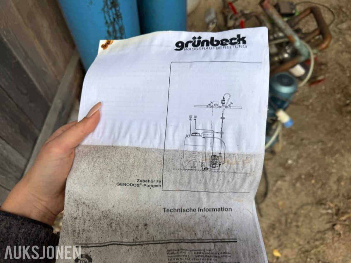Grünbeck vannrenseanlegg med trykktank – Kun brukt i 3 år