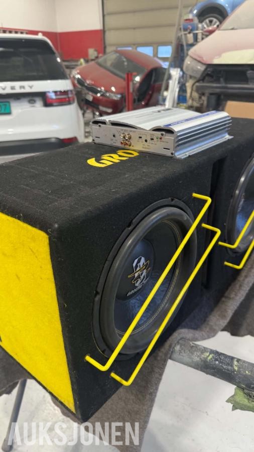 Ground Zero Bilstereo 2x basskasser, 3x forsterkere