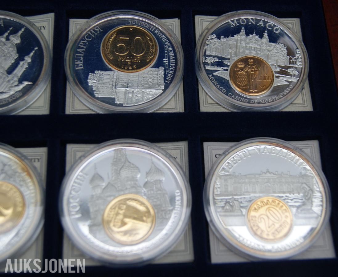 EUROPAS PENGER - 1 SKRIN MED 12 STK.STORE MEDALJER!