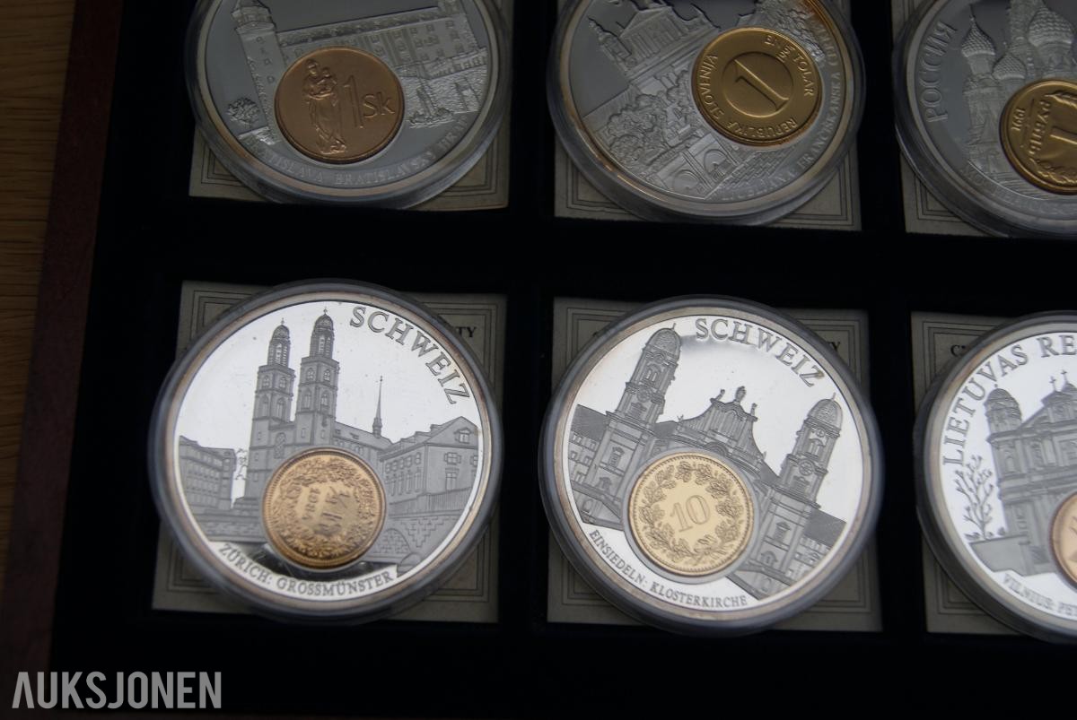 EUROPAS PENGER - 1 SKRIN MED 12 STK.STORE MEDALJER!