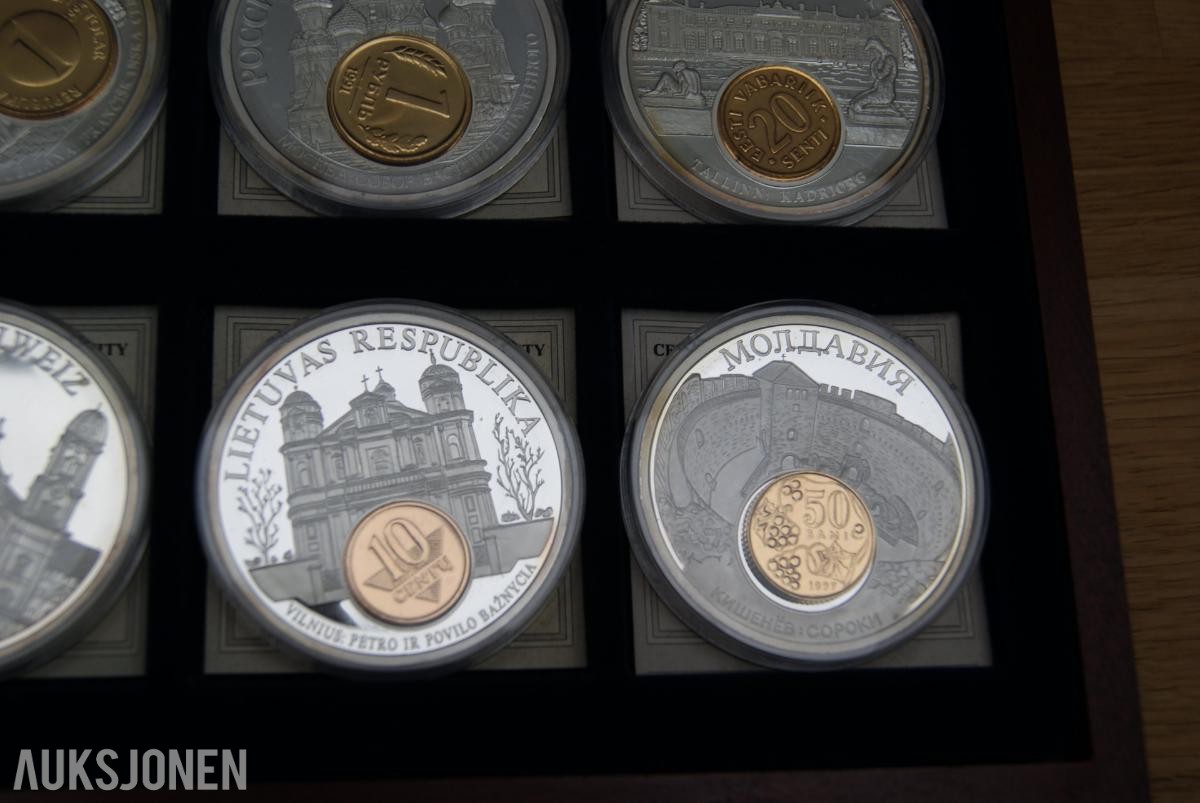 EUROPAS PENGER - 1 SKRIN MED 12 STK.STORE MEDALJER!