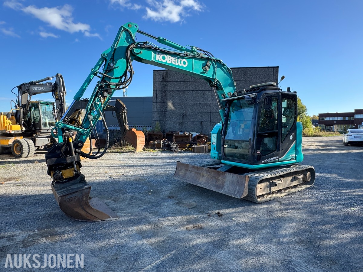 2014 Kobelco SK75SR-3E Gravemaskin, Leica maskinstyring, tiltrotator og skuff